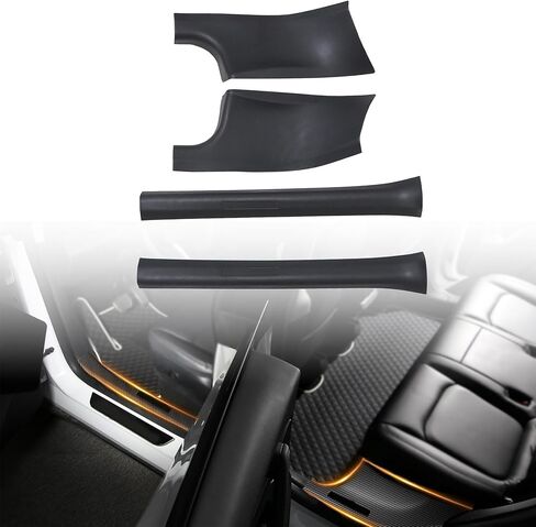 GXARTS Door Sill Protectors Front+Rear Carbon Fiber Scuff Plate Guards Fit For Tesla Model Y 2019-2024 5-Seater, Not fit 7 Seater,Kick Protection, Edge Guards in Saudi Arabia