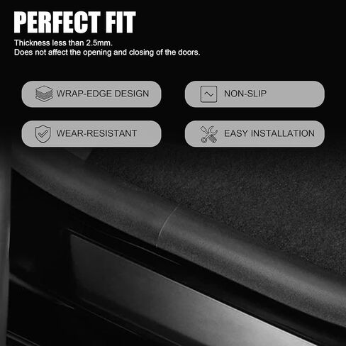 GXARTS Door Sill Protectors Front+Rear Carbon Fiber Scuff Plate Guards Fit For Tesla Model Y 2019-2024 5-Seater, Not fit 7 Seater,Kick Protection, Edge Guards in Saudi Arabia