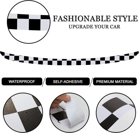 TOMALL Rear Bumper Guard Protector Compatible with Mini Cooper F56 F55 R55 Anti-Collision Strip Trunk Threshold Door Protector Car Door Edge Trunk Trims Exterior Accessories for Car (Gray Flag) in Saudi Arabia