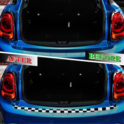 TOMALL Rear Bumper Guard Protector Compatible with Mini Cooper F56 F55 R55 Anti-Collision Strip Trunk Threshold Door Protector Car Door Edge Trunk Trims Exterior Accessories for Car (Gray Flag) in Saudi Arabia