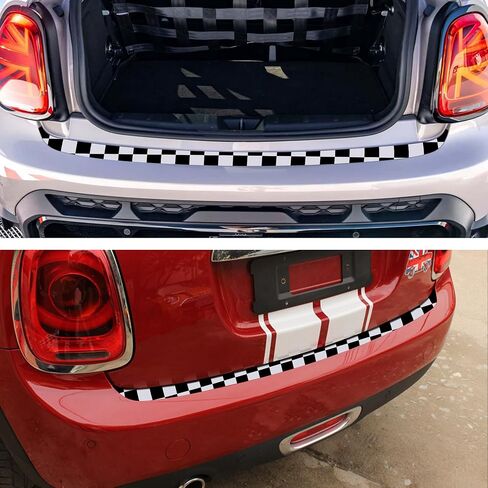 TOMALL Rear Bumper Guard Protector Compatible with Mini Cooper F56 F55 R55 Anti-Collision Strip Trunk Threshold Door Protector Car Door Edge Trunk Trims Exterior Accessories for Car (Gray Flag) in Saudi Arabia