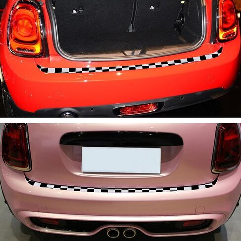 TOMALL Rear Bumper Guard Protector Compatible with Mini Cooper F56 F55 R55 Anti-Collision Strip Trunk Threshold Door Protector Car Door Edge Trunk Trims Exterior Accessories for Car (Gray Flag) in Saudi Arabia