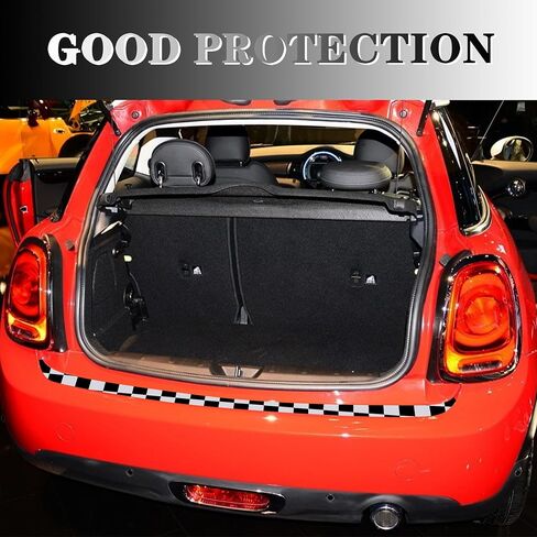 TOMALL Rear Bumper Guard Protector Compatible with Mini Cooper F56 F55 R55 Anti-Collision Strip Trunk Threshold Door Protector Car Door Edge Trunk Trims Exterior Accessories for Car (Gray Flag) in Saudi Arabia