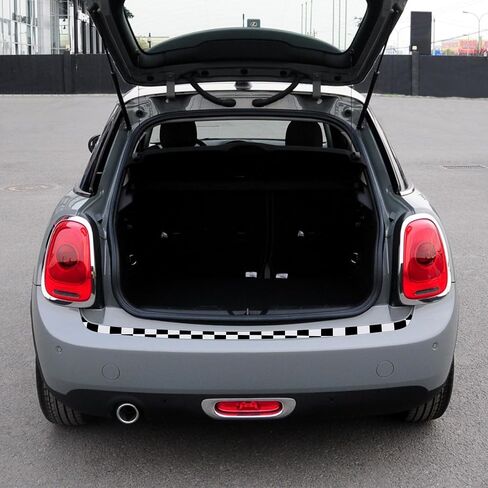 TOMALL Rear Bumper Guard Protector Compatible with Mini Cooper F56 F55 R55 Anti-Collision Strip Trunk Threshold Door Protector Car Door Edge Trunk Trims Exterior Accessories for Car (Gray Flag) in Saudi Arabia