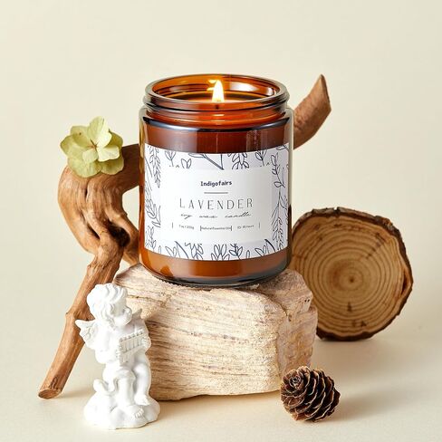 Lavender Scented Candle - 7oz Soy Wax Aromatherapy Candle for Stress Relief & Relaxation – 40 Hours Long Lasting, Natural Essential Oils, Gift for Women & Home Decor in Saudi Arabia