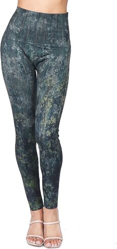M. Rena Women's Gorgeous Fall Tummy Control Hight Waisted Printed Leggings. One Size in Kuwait