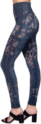 M. Rena Women's Gorgeous Fall Tummy Control Hight Waisted Printed Leggings. One Size in Kuwait