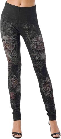 M. Rena Women's Gorgeous Fall Tummy Control Hight Waisted Printed Leggings. One Size in Kuwait