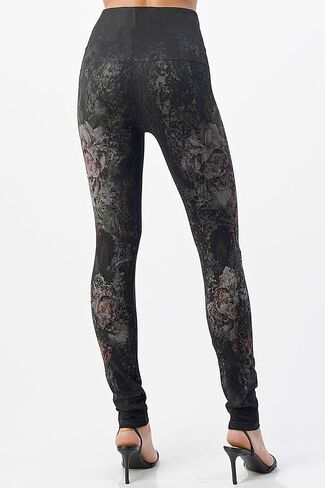 M. Rena Women's Gorgeous Fall Tummy Control Hight Waisted Printed Leggings. One Size in Kuwait