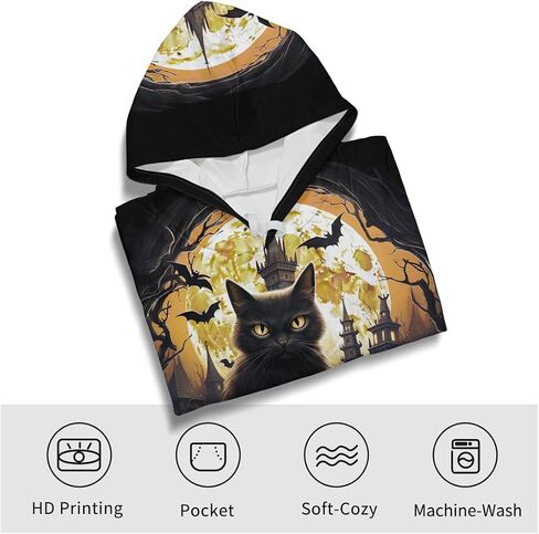 Novel Cat Hoodie Pumpkin Sweatshirts Halloween Hoodies Sweatshirts Costumes for Men Women in Saudi Arabia