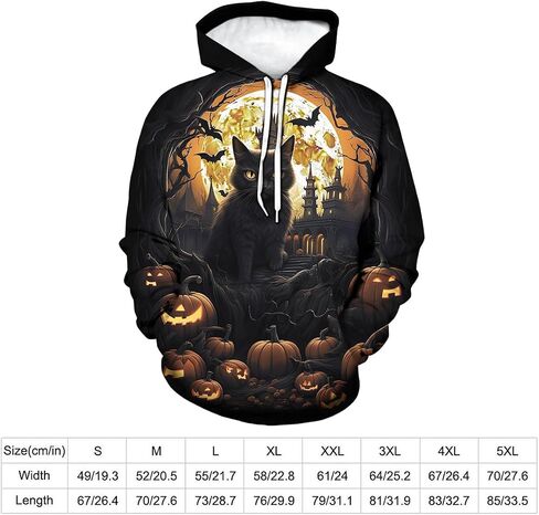 Novel Cat Hoodie Pumpkin Sweatshirts Halloween Hoodies Sweatshirts Costumes for Men Women in Saudi Arabia