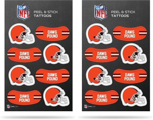 Rico Industries NFL Football Cleveland Browns Peel & Stick Temporary Tattoos - Eye Black - Game Day Approved! in Saudi Arabia
