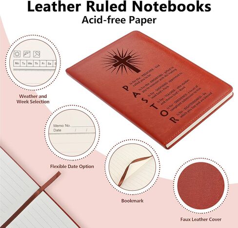 Pastor Gifts Pastor Leather Journal Notebook Pastor Appreciation Gifts Christian Gifts Minister's Gift Pastor Definition Notebook Birthday Gift (Devoted to giving) in Kuwait