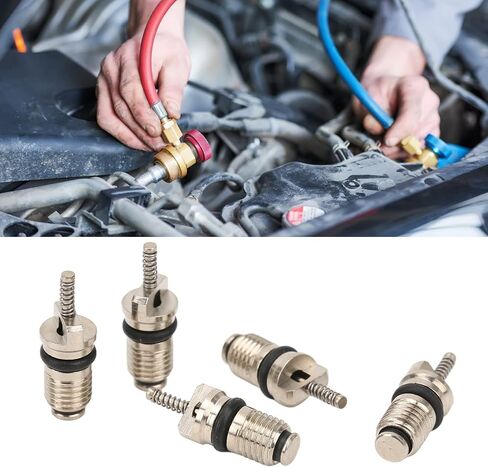 High Pressure Valve Core, 50pcs Valve Air Conditioning Valve Core Automotive A/C Valve Stem Cores Brass Valve Cores Refrigeration Tire Valve Stem Cores for R134 Series in Saudi Arabia