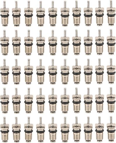 High Pressure Valve Core, 50pcs Valve Air Conditioning Valve Core Automotive A/C Valve Stem Cores Brass Valve Cores Refrigeration Tire Valve Stem Cores for R134 Series in Saudi Arabia