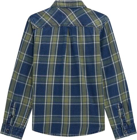 GUESS Boys' Long Sleeve Indigo Twill Shirt in Saudi Arabia