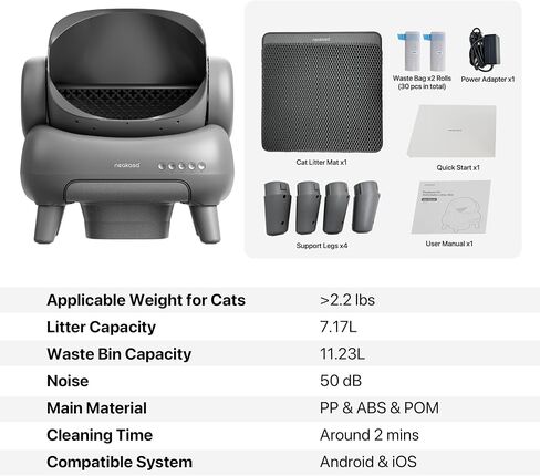 Neakasa Replaced Waste Bags-2 Rolls, Cat Litter Waste Receptacles Bags for M1 Open-Top Self-Cleaning Cat Litter Box in Saudi Arabia