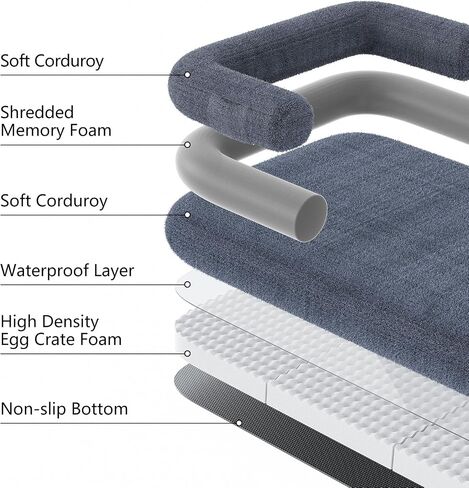 Human Dog Bed for Adult, Foldable Human Dog Bed with Eggshell Foam Supportive Mat and Waterproof Liner, Faux Fur Orthopedic Dog Bed for Humans, 73"x41.3"x9.8" in Kuwait