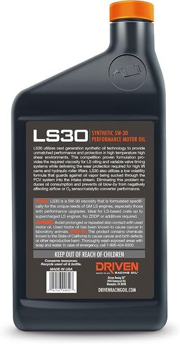 Driven Racing Oil LS30 High Zinc Synthetic 5W-30 Motor Oil (12 Quart Case) in Saudi Arabia
