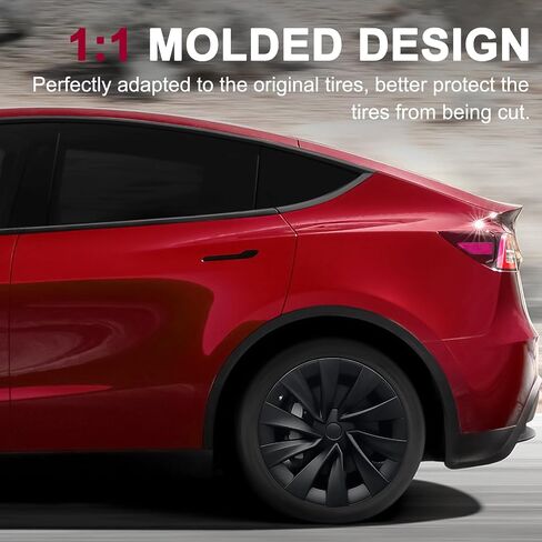 4 قطع غطاء محور العجلة مقاس 20 بوصة متوافق مع طراز Tesla Y Juniper 2025 - ملحقات غطاء الحافة الكاملة، استبدال أغطية حافة العجلات، أسود فضي in Kuwait