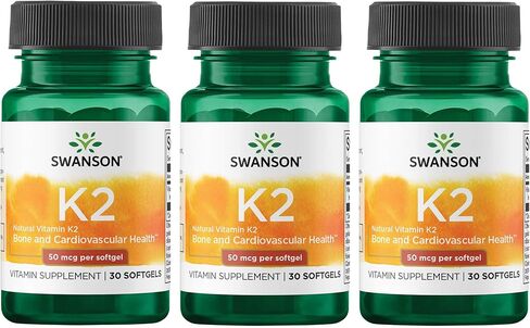 Swanson Natural Vitamin K2 (Menaquinone-7 from Natto) 50 mcg 30 Sgels (1 Pack) in Saudi Arabia