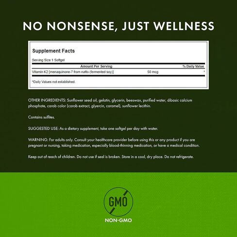 Swanson Natural Vitamin K2 (Menaquinone-7 from Natto) 50 mcg 30 Sgels (1 Pack) in Saudi Arabia