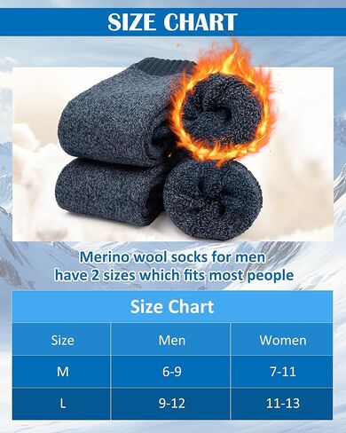 جوارب صوف ميرينو فاشن من سنكر للرجال والنساء، جورب سميك دافئ للمشي لمسافات طويلة للشتاء والعمل في الهواء الطلق 3 أزواج in Kuwait