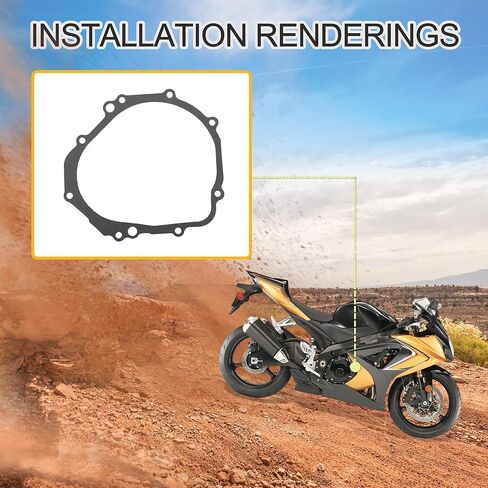 GOOFIT Motorcycle Stator Flywheel Cover Gasket Replacement for GSXR1000 GSX-R1000 2003-2008 GSX-R600/750 GSX-S750 2015 in Saudi Arabia