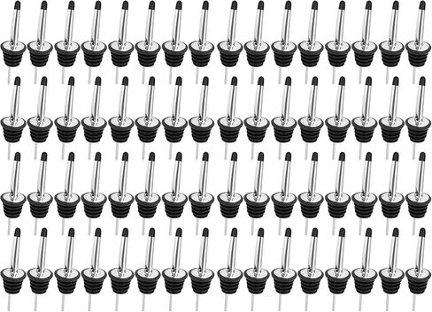 12 Pack Liquor Bottle Pourers, Stainless Steel Liquor Pour Spout, Olive Oil Spout, Bar Bartender Bottle Pourers for Alcohol with Rubber Dust Caps, Tapered Spout in Saudi Arabia