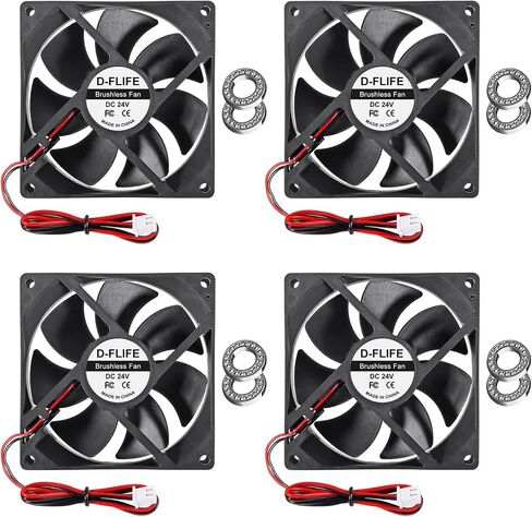 4pcs 9225 92mm x 92mm x 25mm 2Pin DC 12V 2Pin Computer Fan High Speed Muffin Fan Cooling Fan,UL-Certified for 3D Printer Computer Case Fan DIY Cooling Ventilation Projects (12V 2Pin) in Kuwait
