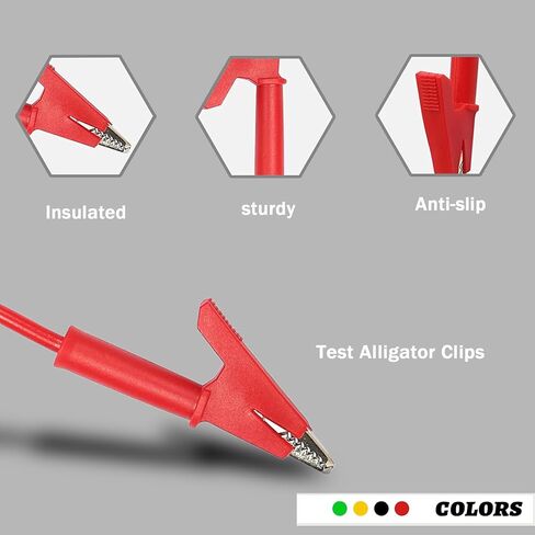 Banana Plug to Crocodile Clip Test Probe 4mm Banana Plug to Crocodile Clip Test Leads Electrical 12AWG 5.9 ft Cable, for Automotive multimeters, Testers and Battery Testing. (X-Y 1.8m) in Kuwait