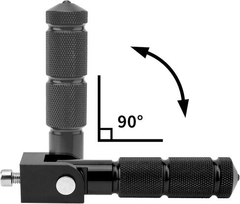 8mm M8 Passenger Foot Supports Pedals, 90 Degree Foldable Anti-Skid Foot Peg for Motorcycle Scooters Bicycle Electric Bike (Black) in Kuwait