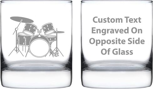 Drums - Whiskey Rocks Glass - Drumming Gifts for Drummers - 10.25 oz Glasses in Saudi Arabia