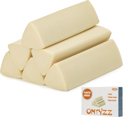 ONTYZZ 10 عبوات من المحايات البيضاء، محايات فنية ناعمة، محايات بيضاء كبيرة للرسم والكتابة المكتبية in Kuwait