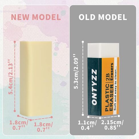 ONTYZZ 10 عبوات من المحايات البيضاء، محايات فنية ناعمة، محايات بيضاء كبيرة للرسم والكتابة المكتبية in Kuwait