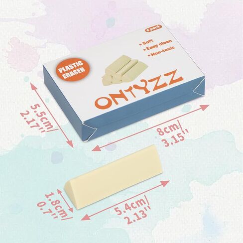 ONTYZZ 10 عبوات من المحايات البيضاء، محايات فنية ناعمة، محايات بيضاء كبيرة للرسم والكتابة المكتبية in Kuwait