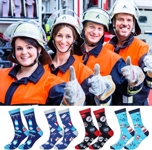 8 Pairs Emt Gifts for Men Novelty Paramedic Crew Dress Socks for Him Ems Week Gift Rn Cna Lpn Emt Rg Practitioner Medical Assistant International Paramedic Day Birthday Christmas Favors in Saudi Arabia
