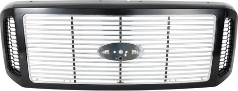 Garage-Pro Front Grille Assembly For Ford F-250 Super Duty 2005-2007, Ford F-350 Super Duty 2005-2007, Painted Black Shell, Chrome Insert, Plastic, Ford F250 Super Duty Accessories in Saudi Arabia