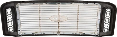 Garage-Pro Front Grille Assembly For Ford F-250 Super Duty 2005-2007, Ford F-350 Super Duty 2005-2007, Painted Black Shell, Chrome Insert, Plastic, Ford F250 Super Duty Accessories in Saudi Arabia