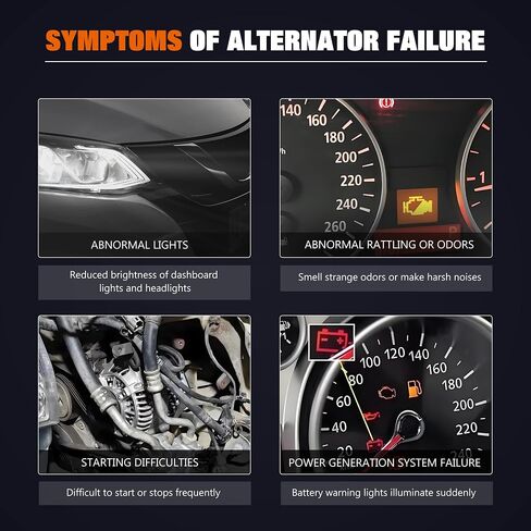 A2TX0281 المولد مناسب لـ Dodge Journey 2009-2020 L4 2.4L، 12V 160A CW 6-Groove Pulley، استبدال # 4801490AA، 04801490AA، 4801490AC، 4801490AD in Kuwait