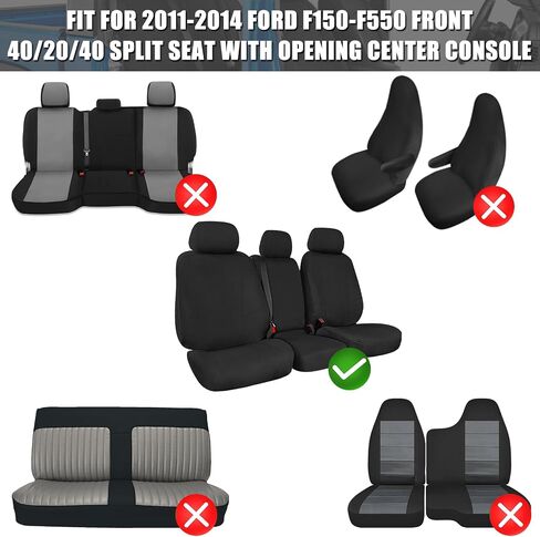 SAPUBK Custom-Fit Front Seat Covers Replace for 2011-2014 Ford F150-F550 40/20/40 Split Seat with Opening Center Console, Premium Neoprene with Composite Soft Foam Lining Breathable Seat Cover in Saudi Arabia