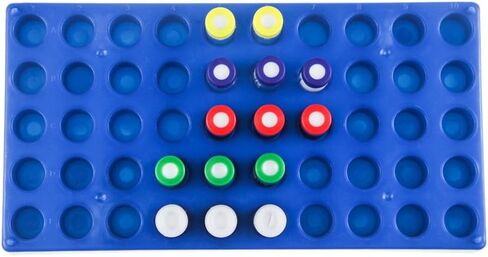 ALWSCI Vial Rack for 4 ml Autosampler Vial Rack Holder, 50-Well, Hole Diameter: 15mm, Hole Depth: 22 mm, Stackable Vial Racks, Lab Vials Racks in Saudi Arabia