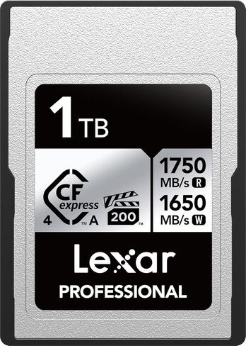 Lexar 1TB Professional CFexpress Type B Silver 4.0 Memory Card, for Photographers, Videographers, Up to 3600/3000 MB/s, 8K Video (LCXEXS4001T-RNENG) in Kuwait