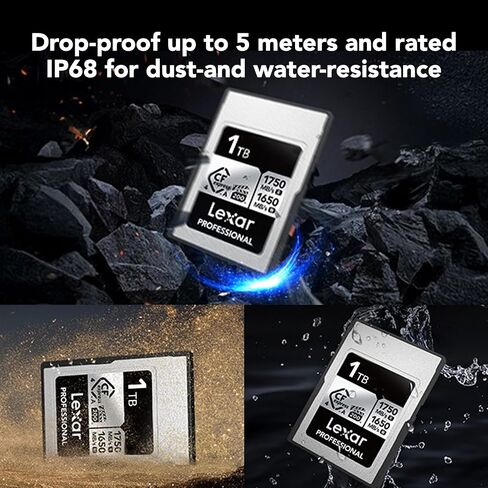 Lexar 1TB Professional CFexpress Type B Silver 4.0 Memory Card, for Photographers, Videographers, Up to 3600/3000 MB/s, 8K Video (LCXEXS4001T-RNENG) in Kuwait