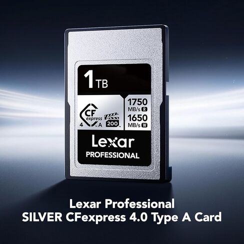 Lexar 1TB Professional CFexpress Type B Silver 4.0 Memory Card, for Photographers, Videographers, Up to 3600/3000 MB/s, 8K Video (LCXEXS4001T-RNENG) in Kuwait