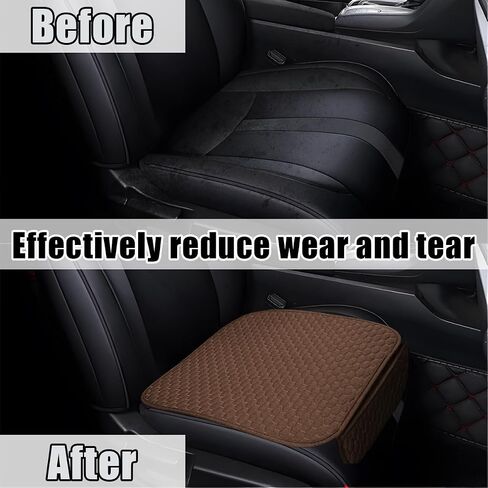 BELOMI Car Seat Bottom Cover Pad, 2PCS Linen Vehicle Front Seat Protector with Storage Pocket, Anti-Slip Automotive Seat Protection Cushion Mat, Universal Fit for Most Sedans SUV Pick-up (Black) in Saudi Arabia