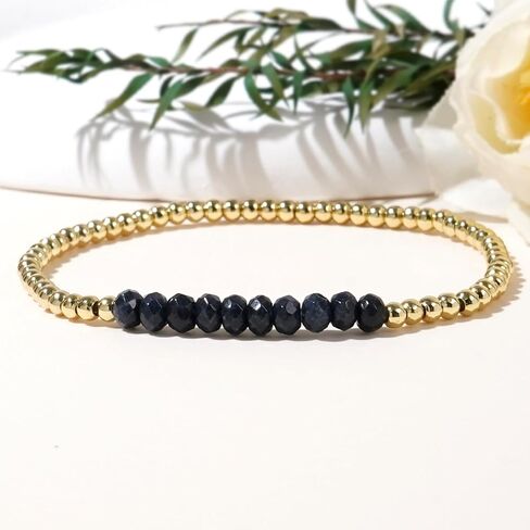 أساور من الأحجار الكريمة مطرزة بالذهب للنساء، بوهو مصنوعة يدويًا من الأحجار الطبيعية وقابلة للتمدد وقابلة للتكديس هدية مجوهرات للحفلات الراقصة. in Kuwait