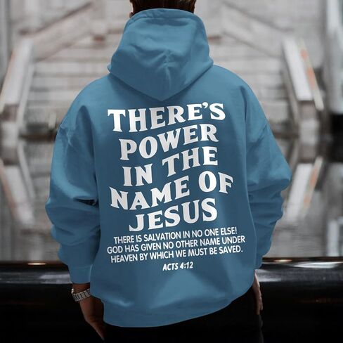 Christian Jesus Saves Hoodies for Men Inspirational Religious Faith Sweatshirts Vintage Bible Verse Graphic Pullovers in Saudi Arabia