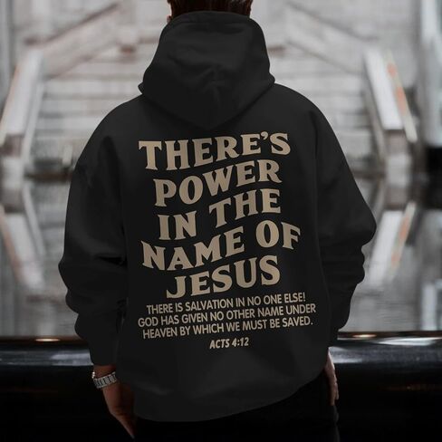 Christian Jesus Saves Hoodies for Men Inspirational Religious Faith Sweatshirts Vintage Bible Verse Graphic Pullovers in Saudi Arabia