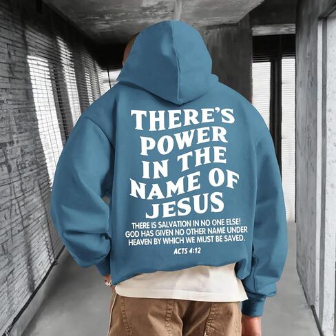 Christian Jesus Saves Hoodies for Men Inspirational Religious Faith Sweatshirts Vintage Bible Verse Graphic Pullovers in Saudi Arabia